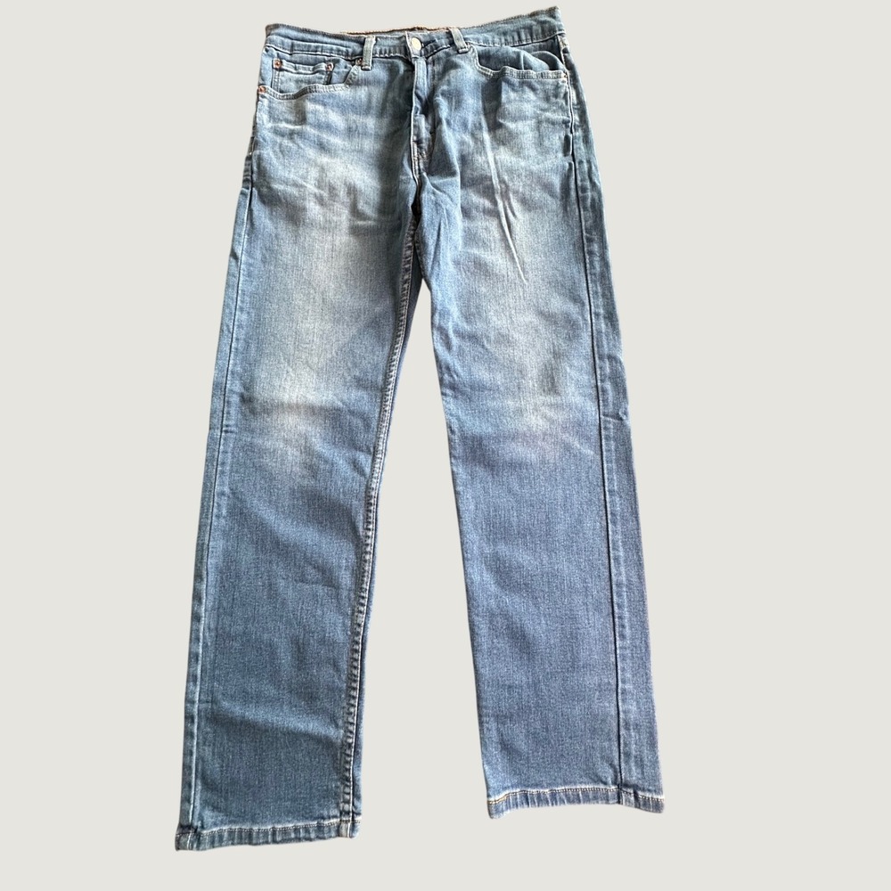 Levis 505 Regular Fit Straight Leg Jeans Medium Wash Blue Denim W36 L32